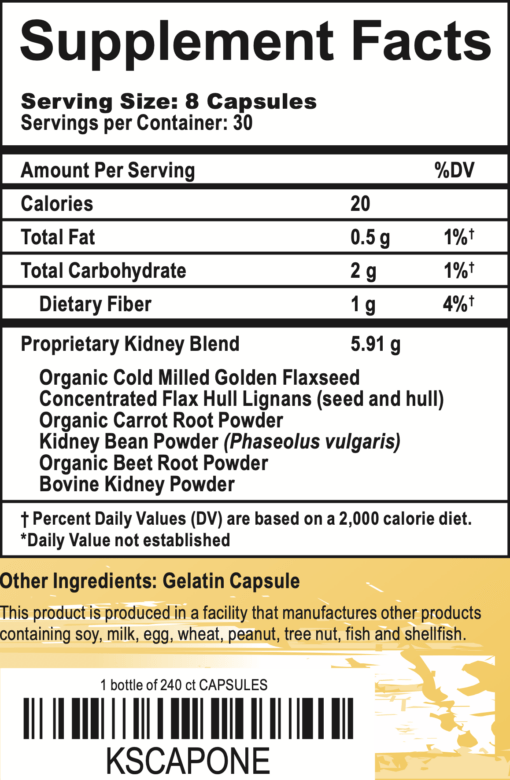 Kidney "Stuff" Capsules Label