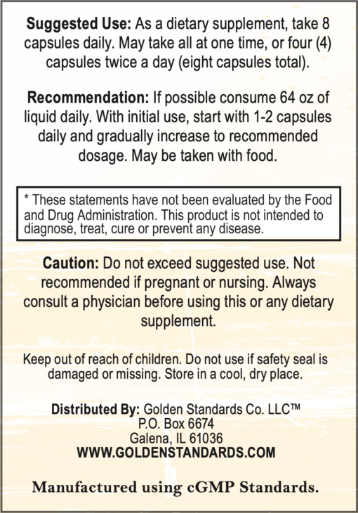 Kidney "Stuff" Capsules Label